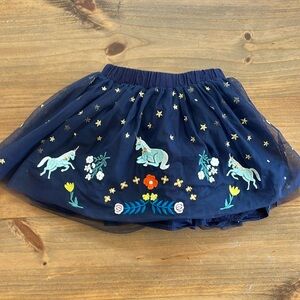Hanna Andersson 4T embroidered unicorn tulle skirt, EUC